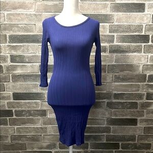 Blue 3/4 Sleeve Dress